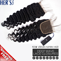 Peruvian Deep Wave Virgin Hair Lace Closure Peruvian Virgin Hair Natural Lace Closure 7A Unprocessed Virgin