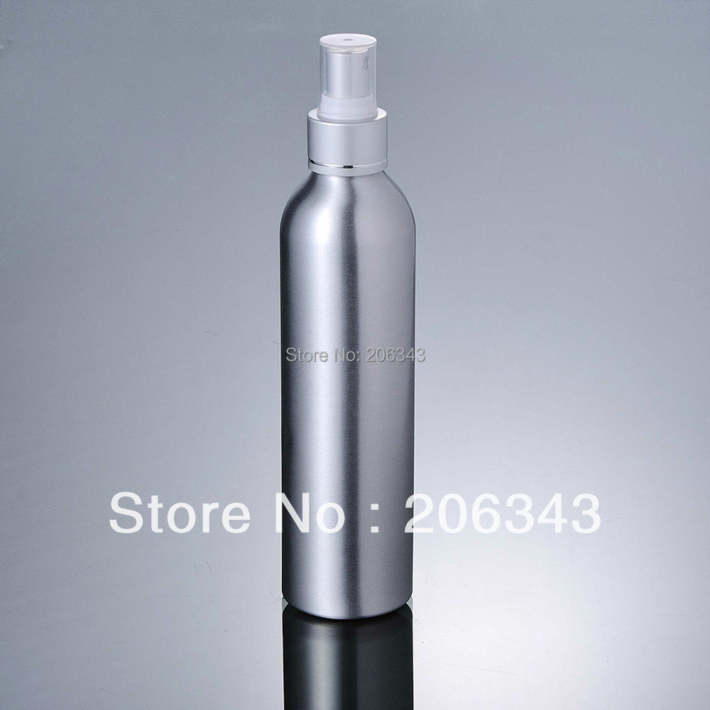 50pcs 250ml Aluminium bottle pump sprayer bottle silver pump spray head Aluminum metal bottle spray bottle mist sprayer