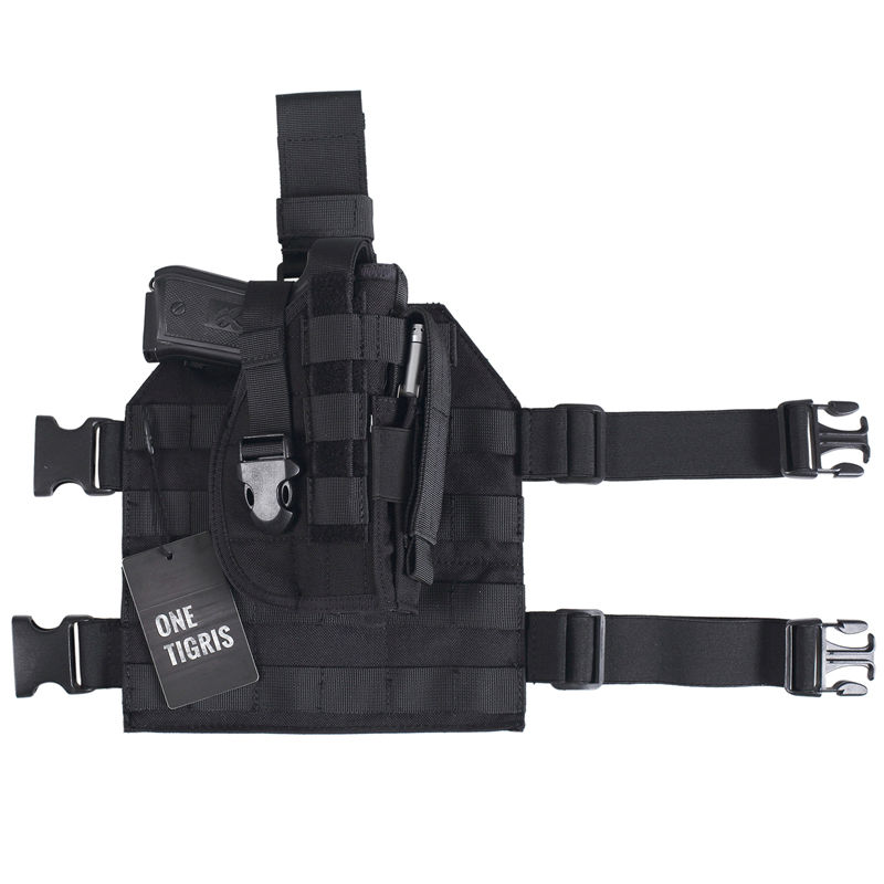Tactical Molle Right Hand Pistol Holster with Drop Leg Platform for Glock 1911 