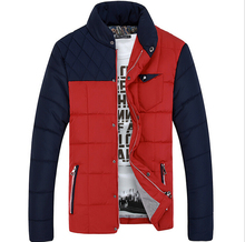 New plug-color coat collar winter clothes Men’s new fashion cotton Slim hooded padded jacket for men