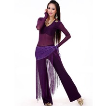 cheap belly dance costumes 3 piece(top+waist towel+pants) costume for dance 10color belly dancer costume free ship