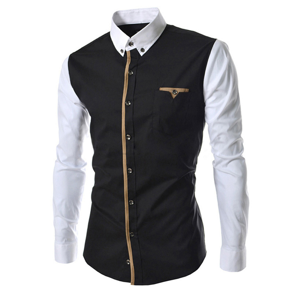 New Hot spring autumn font b Men b font font b shirt b font patchwork casual