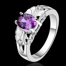 Luxury elegant amethyst 925 Silver Rings Jewelry Ultra affordable Beautiful flowers ring Ms Street beat wild