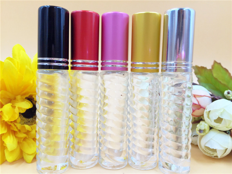 wholesale 5 ml mini empty perfume glass roll on bottles for sample , small empty go bead threaded ball bottle wholesale 5ml