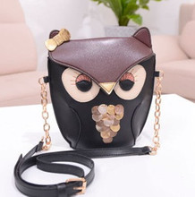 Hot Sale 2016 New Fashion Cute Owl Print Bag for Women PU Leather Satchel Shoulder Popular Messenger Bag Better F041