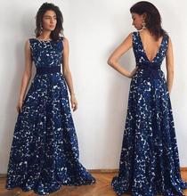 2016 New Women Fashion Autumn Backless Bow sexy Print sleeveless Dress MswQ02945