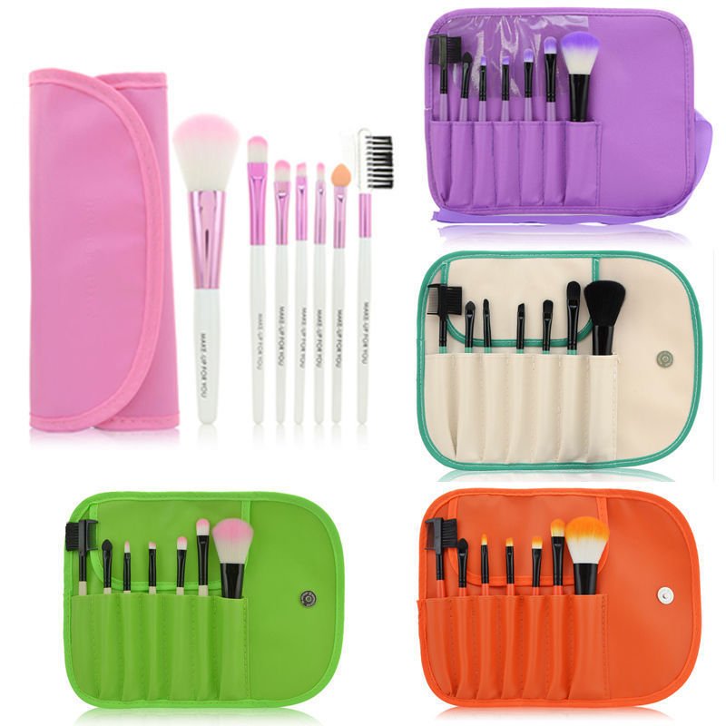 Professional 7 pcs Makeup Brush Set tools Make up Toiletry Kit Wool Brand Make Up Brush