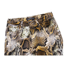 2016 New Mens Snakeskin Printed Jeans Slim Fit Skinny Night Club DJ Trousers Pants Slacks For