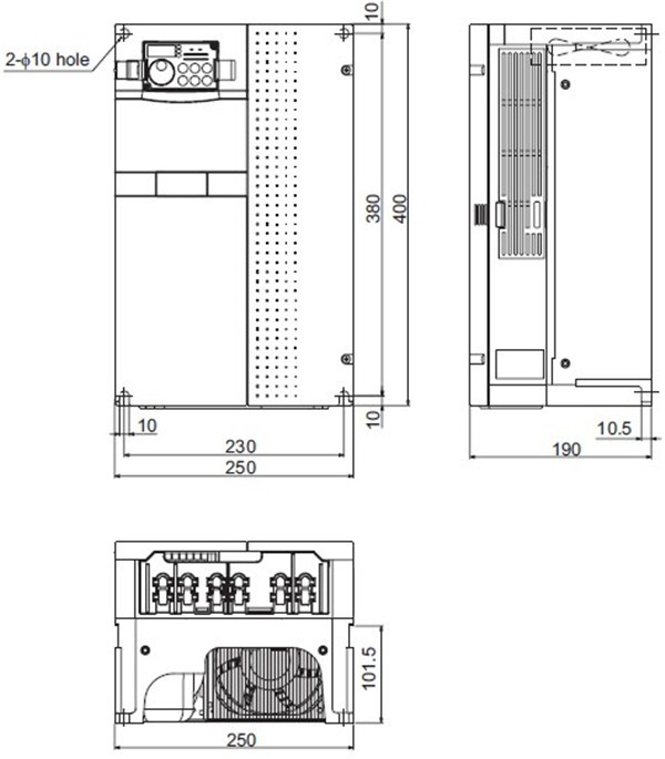 FR-A740-22K-CHT dimensions