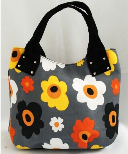 Korea Printing large flower bag Canvas shoulder bag Fashion Shoulder Beach Bag