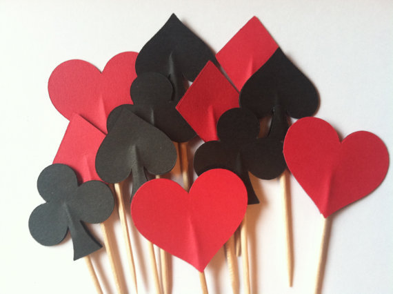 Card suit cupcake toppers birthday Party Picks baby shower wedding toothpicks decor-in Cake
