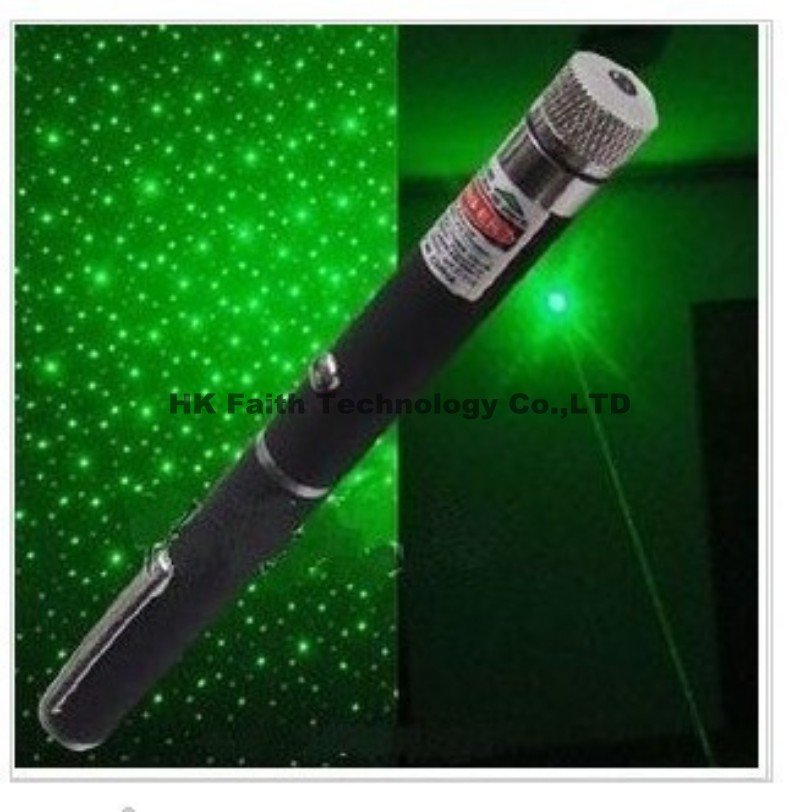 2 in 1 50mw green laser pointer pen with star head / laser kaleidoscope light