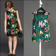 A-Line Princess Dress Family Matching Outfits Brand Designer European Style Girls Letters Printed Dress Mother Daughter Clothes