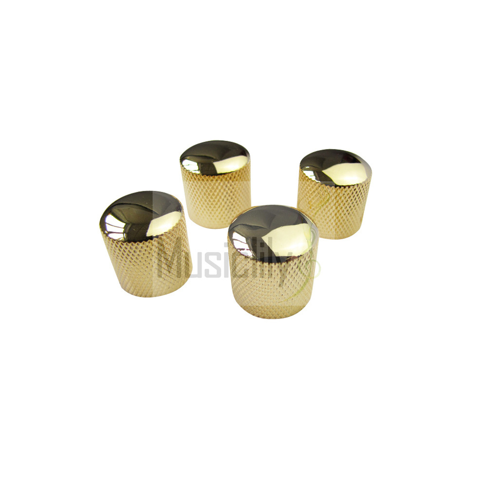 Musiclily 10pcs Guitar Metal Dome Top Control Knobs for Fender Tele Replacement and Electirc Guitar, Gold