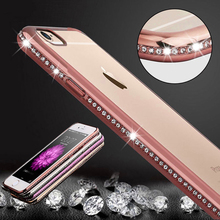 Luxury Bling Diamond Frame Transparent TPU Case For Iphone 6 6S 4 7 Plus 5 5