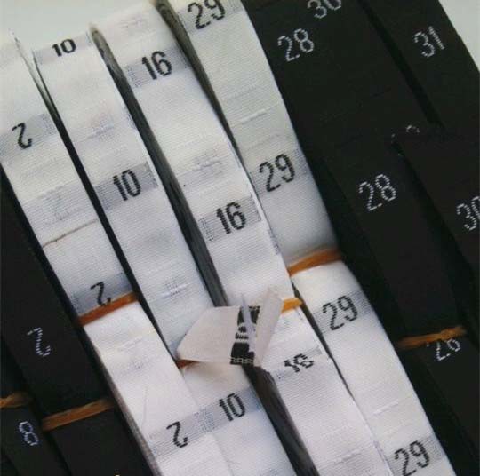 Description Picture 4 of itemRoll Cheap Plain Weave Garment Labels Number Size 0-56 Fit for Suits Bags Sew Tags