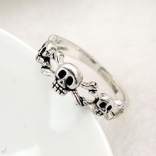 Top Quality Fashion Skull Ring for Women Rose White Gold Plated Ring Jewelry Wholesale