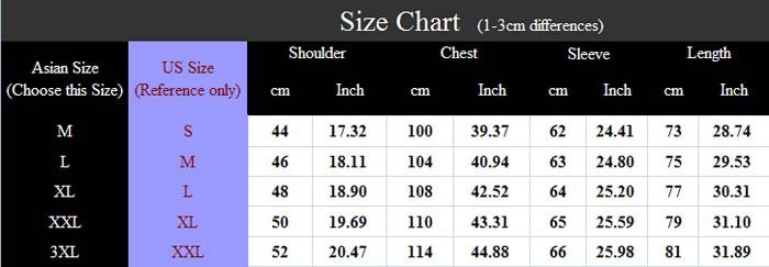 size chart nain