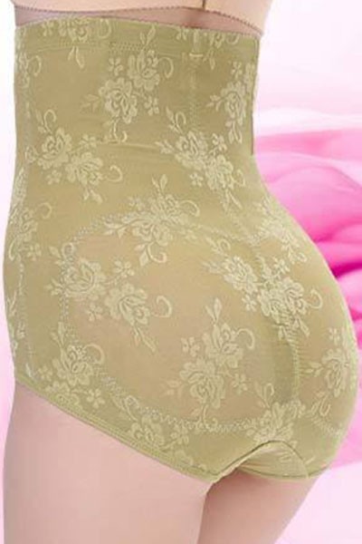 Gold-Floral-Lace-High-Waist-Shapewear-Brief-LC75030-1-2