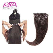 Honey Blonde Clip In Human Hair Extensions 8Pieces Aftrican American Clip In Human Hair Extensions 100G Rita Cabelo Humano Hair