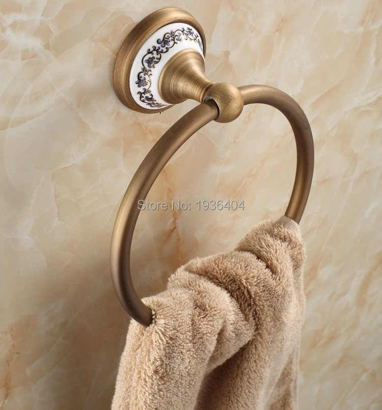 Description Picture 2 of itemWall Mounted Bathroom Accessories Towel Ring Antique Copper Towel Mounted Rack R502