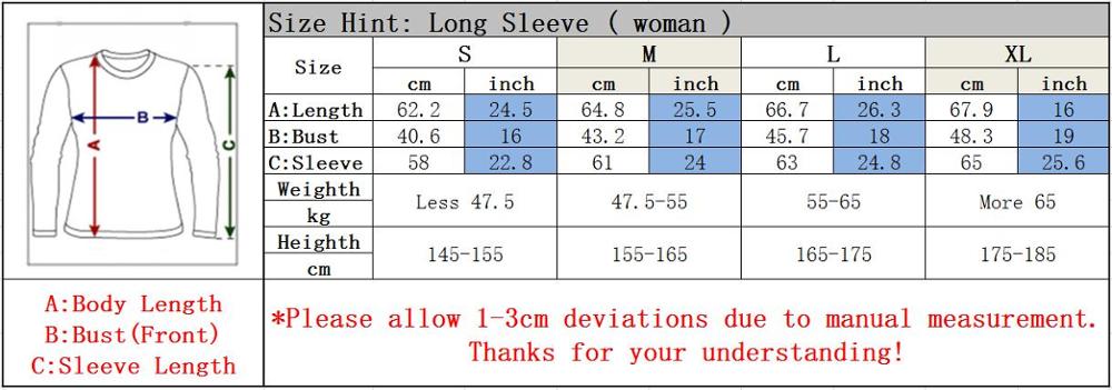 Long Sleeve Woman Size