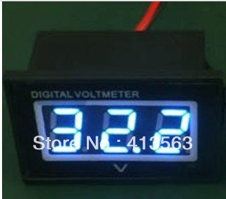 10PCS/LOT Blue DC Battery Voltage meter 3.0-30V for Waterproof Dust-proof Shockproof Panel Meter(size:40x25x23mm) #0015