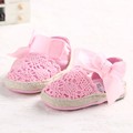 2016 Lovely Newborn Baby Girls Kids Prewalker Soft Soled Baby Shoes Bow Dress Knitting Infant Toddler