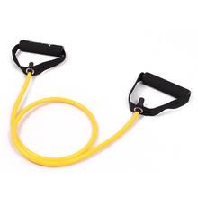 stretch resistance band tube yoga pilates fitness muscle exercise workout yellow for wholesale and free shipping