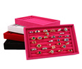 Free shipping Jewelry Display Rings Organizer Show Case Holder Box New red Ring Storage Ear Pin