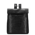 Occident Style Crocodile print Cowhide Backpack Women High Capacity Retro Casual School Bag Ladies Solid Color