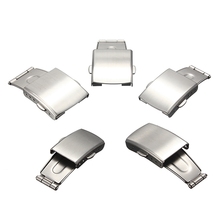 Brand New 14mm 16mm 18mm 22mm Stainless Steel Metal Silver Color WatchBand Strap Push Button Fold Over Buckle Clasp