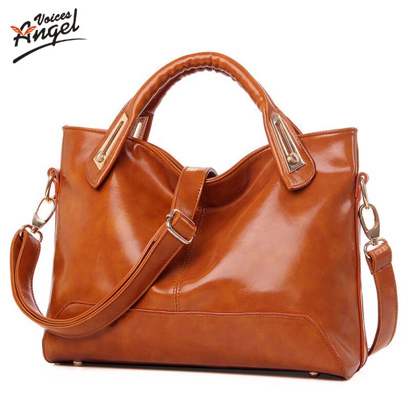 2016 New Solid Famous Women Shoulder Bag Vintage Women Leather Handbags Casual Brand Women Messenger Bags XP272