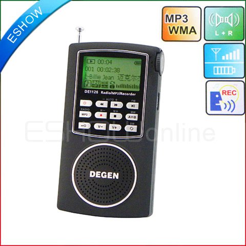 1 Pc DEGEN DE1126 Digital Radio Recorder FM Stereo MW SW AM 4GB MP3 DSP ATS D2977A