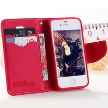 Fashion Luxury Cute Flip Case for iphone 4 4S 4G PU Leather Wallet Stand Cover Phone Bag Lovely With Logo Girl Women RCD03748