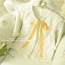 Aamina Tassels high quality kids cardigan to match dress spring outcoat wholesale baby boutique font