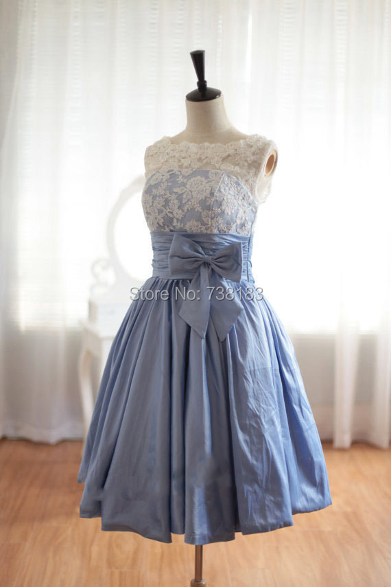 Cheap!!Vintage 50s Poland Style Lace Taffeta Bow Dress Short PromPart ...