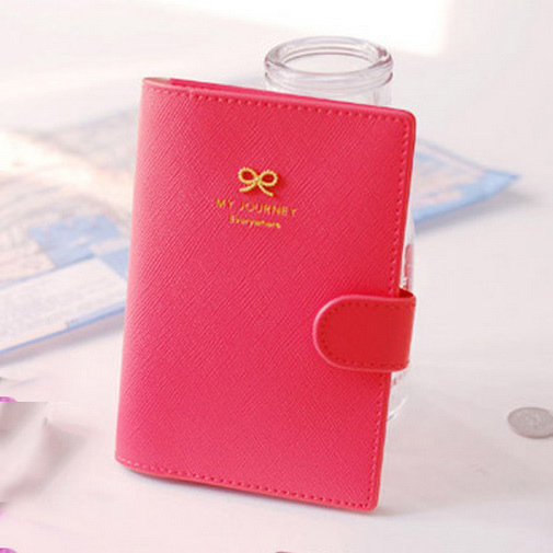 Women Wallets Bowknot Buckles Passport ID Credit Card Holder Protect Cover Case Travel Brand New Women