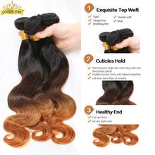 7a Grade Ombre Brazilian Virgin Hair Body Wave 3 Bundles With lace Closure Brazilian human hair