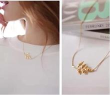 2015 Hot Fashion Gold Plated Chain Bar layer Necklace Casual Beads Leaf Long Strip Pendants Gifts