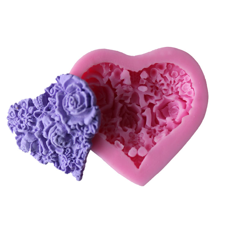 3D Heart Flowers Silicone Mold Fondant Mold Cake Chocolate Decorating Tools PX