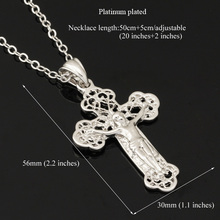 U7 Cross Pendant Necklace Free Shipping New Trendy Platinum 18K Real Gold Plated Fashion Women Men