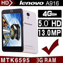 Original Lenovo A916 MTK6595 Octa Core Mobile Phone 5.0″HD 13.0MP 3G RAM 16G ROM Android 4.4.3 WCDMA GPS Dual SIM Cell Phone