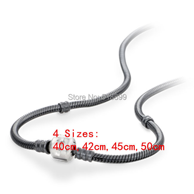 925 Sterling Silver Oxidised Silver Snake Chain Starter Necklaces Fits All European Jewlery Charm Beads Pendants