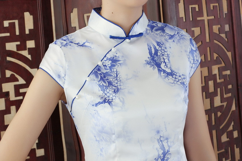 Shanghai Story Exquisite China Style Women Dress Print Flower Classical