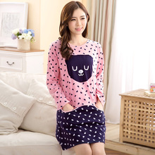 3 color nightgowns women new cute Princess cotton long-sleeved summer spring cartoon Sleepshirts