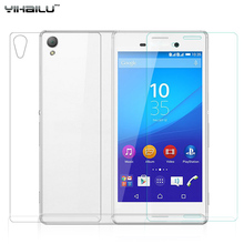 Original Yihailu 2pcs/lot Front and Back For Sony Xperia M4 Aqua Premium Tempered Glass Screen Protector 2.5D 9H Toughened Film
