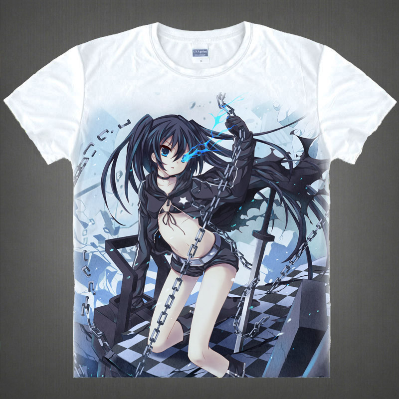 Black Rock Shooter T shirts kawaii Japanese Anime t shirt Manga Shirt Cute Cartoon Mato Kuroi