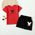 Toddler Girls Boys Clothing Kids 2Pcs Short Sleeve Mikey T Shirt Striped Harlan Pant Clothes Suit