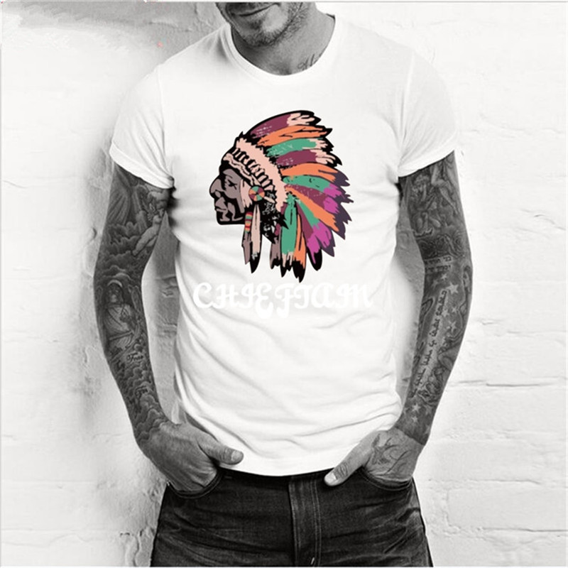 Splendid Official 2016 New Fashion Brand Clothing Indians Print T Shirts O Neck Short Sleeves Boy Cotton Men